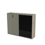 Шкаф средний, со стеклом, двусоставный, Magnetic 15ШДС.1402, 176,8x46x140 см