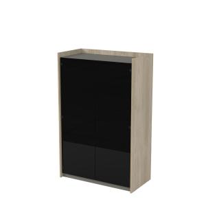 Шкаф средний со стеклом, Magnetic 15ШДС.149, 90x46x140 см