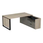 Стол рабочий на опорной двусост тумбе, с ящ (метаб), с код замком, Magnetic 15СОД-КЗ.1810, 186x176,8x75 см