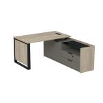 Стол рабочий с люч, на опор двусост тумбе, с ящ (метаб), с код замком, Magnetic 15СОЛД-КЗ.1408, 146x176,8x75 см