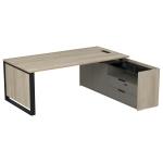 Стол рабочий с люч, на опорной двусост тумбе, с ящ, с код замком, Magnetic 15СОЛД-КЗ-ШД.2010, 206x176,8x75 см