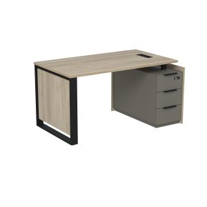 Стол рабочий с люч, на опорной угл тумбе, с ящ, с код замком, Magnetic 15СОЛУ-КЗ-ШД.1408, 146x88,4x75 см