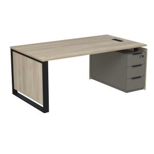 Стол рабочий с люч, на опорной угл тумбе, с ящ (метаб), с код замком, Magnetic 15СОЛУ-КЗ.1810, 186x103x75 см