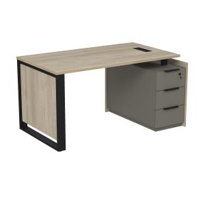 Стол рабочий с люч, на опорной угл тумбе, с ящ, с замком, Magnetic 15СОЛУ-ШД.1408, 146x88,4x75 см