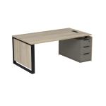 Стол рабочий с люч, на опорной угл тумбе, с ящ, с замком, Magnetic 15СОЛУ-ШД.2010, 206x103x75 см