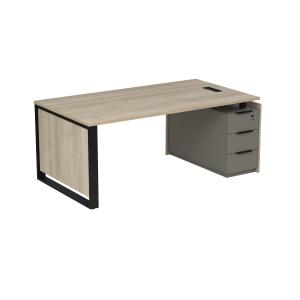 Стол рабочий с люч, на опорной угл тумбе, с ящ (метаб), с замком, Magnetic 15СОЛУ.1609, 166x93x75 см