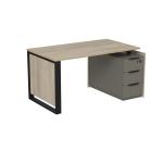 Стол рабочий на опорной угл тумбе, с ящ, с код замком, Magnetic 15СОУ-КЗ-ШД.1408, 146x88,4x75 см