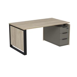 Стол рабочий на опорной угл тумбе, с ящ (метаб), с код замком, Magnetic 15СОУ-КЗ.1609, 166x93x75 см