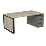 Стол рабочий на опорной угл тумбе, с ящ (метаб), с код замком, Magnetic 15СОУ-КЗ.1810, 186x103x75 см