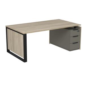 Стол рабочий на опорной угл тумбе, с ящ (метаб), с код замком, Magnetic 15СОУ-КЗ.1810, 186x103x75 см