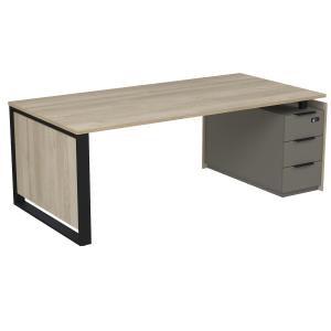 Стол рабочий на опорной угл тумбе, с ящ, с код замком, Magnetic 15СОУ-КЗ-ШД.2010, 206x103x75 см