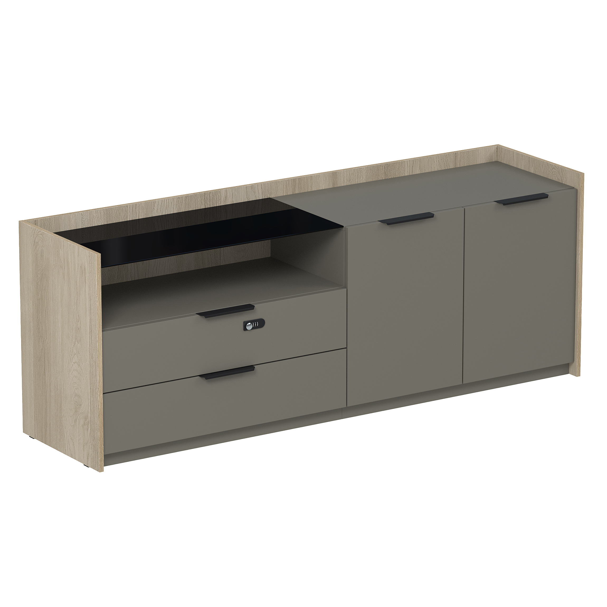 Тумба опорная, двусост, с ящ (метаб), с код замком (универс: прав/лев), Magnetic 15ТОДС-КЗ.618, 176,8x46x67 см