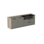 Тумба опорная, двусост, с ящ (метаб), с замком (универс: прав/лев), Magnetic 15ТОДС.618, 176,8x46x67 см