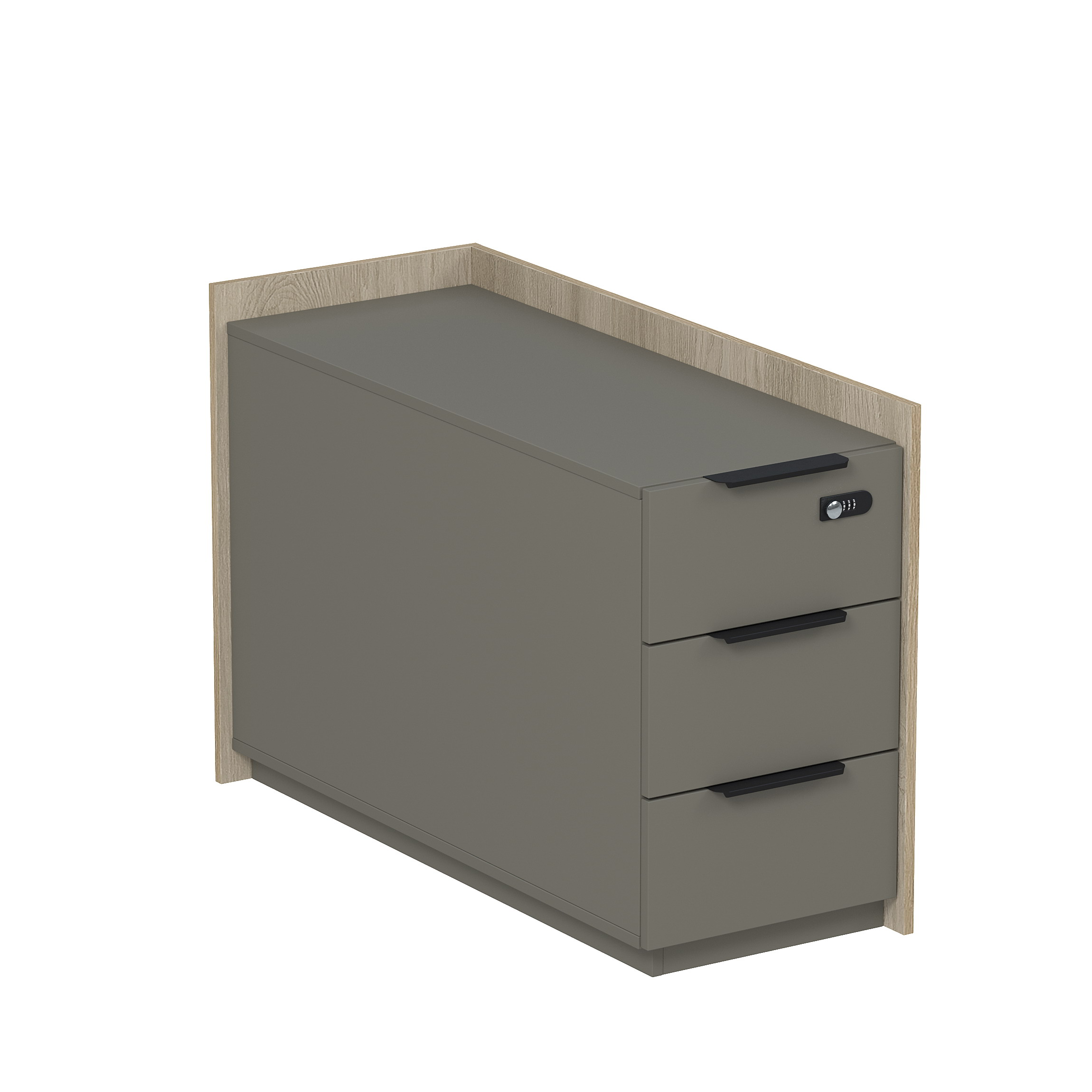 Тумба опорная, угл, с ящ (метаб), с код замком (универс: прав/лев), Magnetic 15ТОУЯ-КЗ.610, 98,4x40,4x67 см