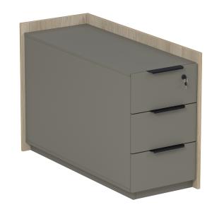 Тумба опорная, угл, с ящ (метаб), с замком (универс: прав/лев), Magnetic 15ТОУЯ.610, 98,4x40,4x67 см