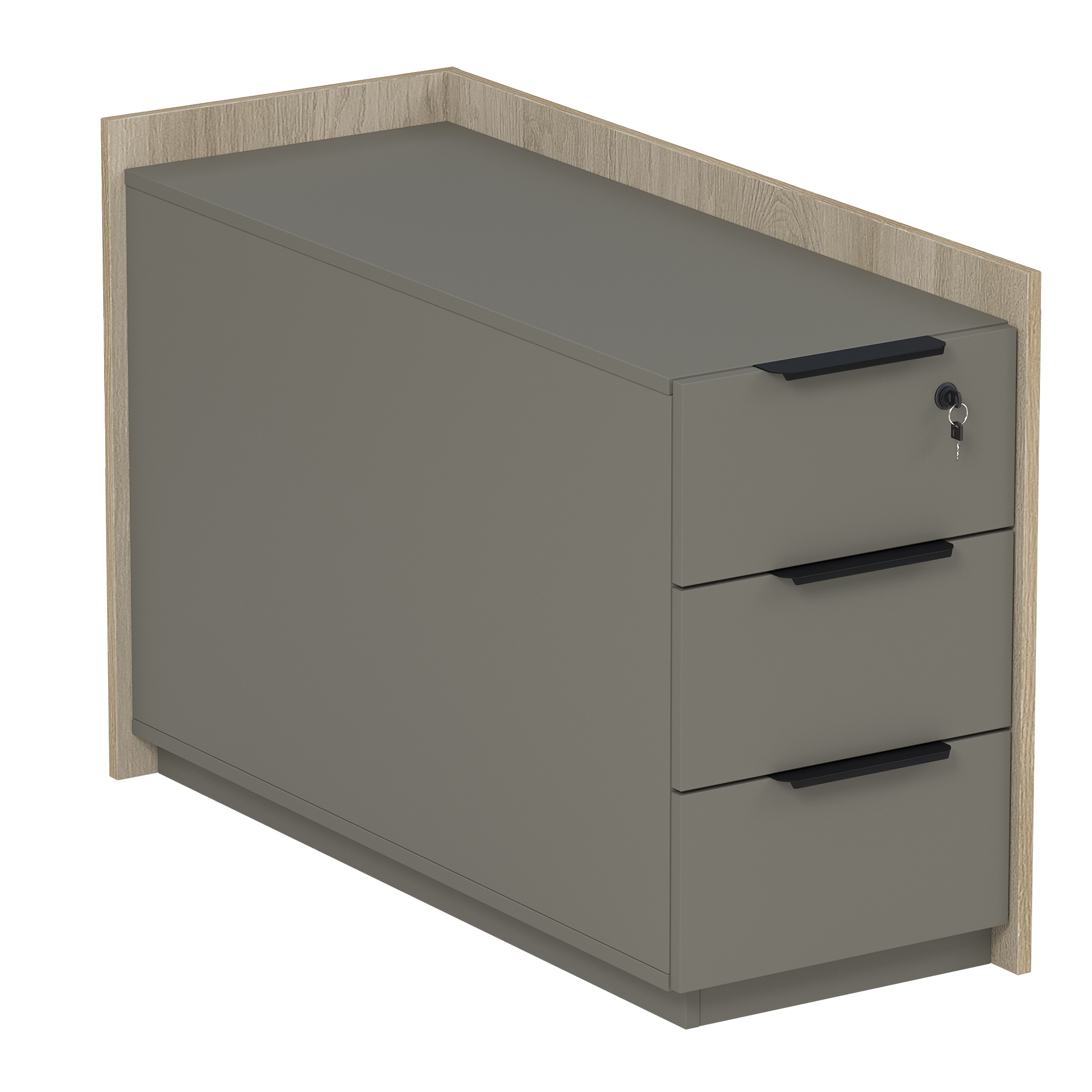 Тумба опорная, угл, с ящ (метаб), с замком (универс: прав/лев), Magnetic 15ТОУЯ.610, 98,4x40,4x67 см